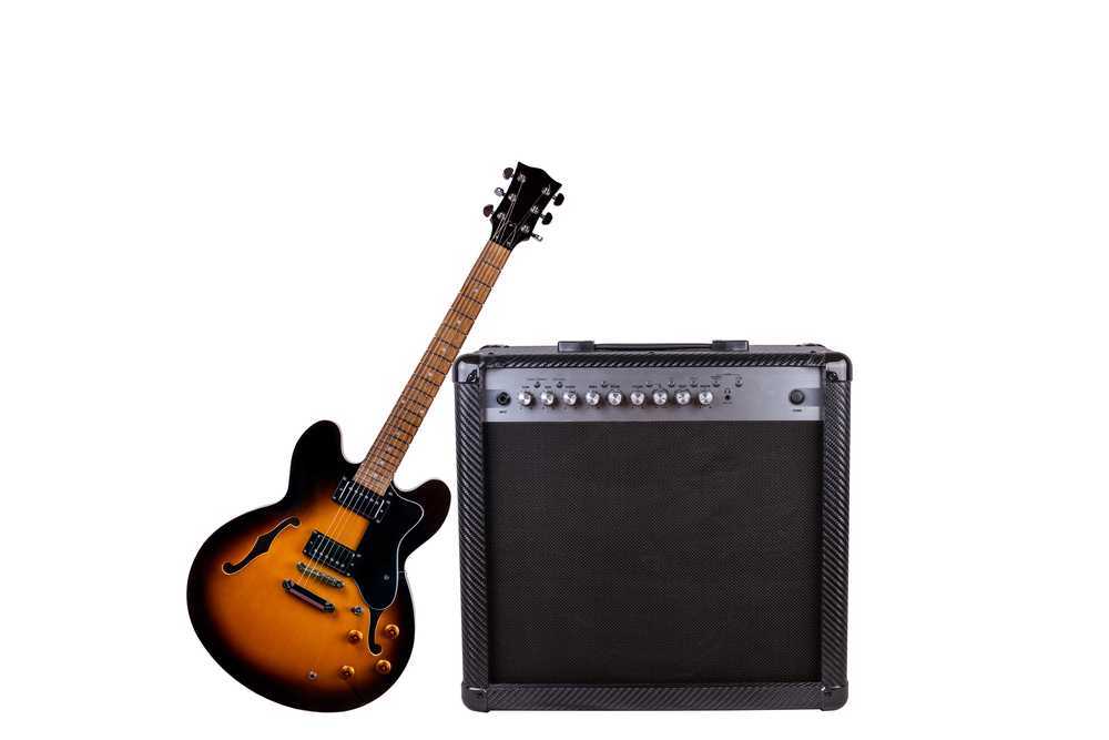 Various guitar gear including pedals and amps