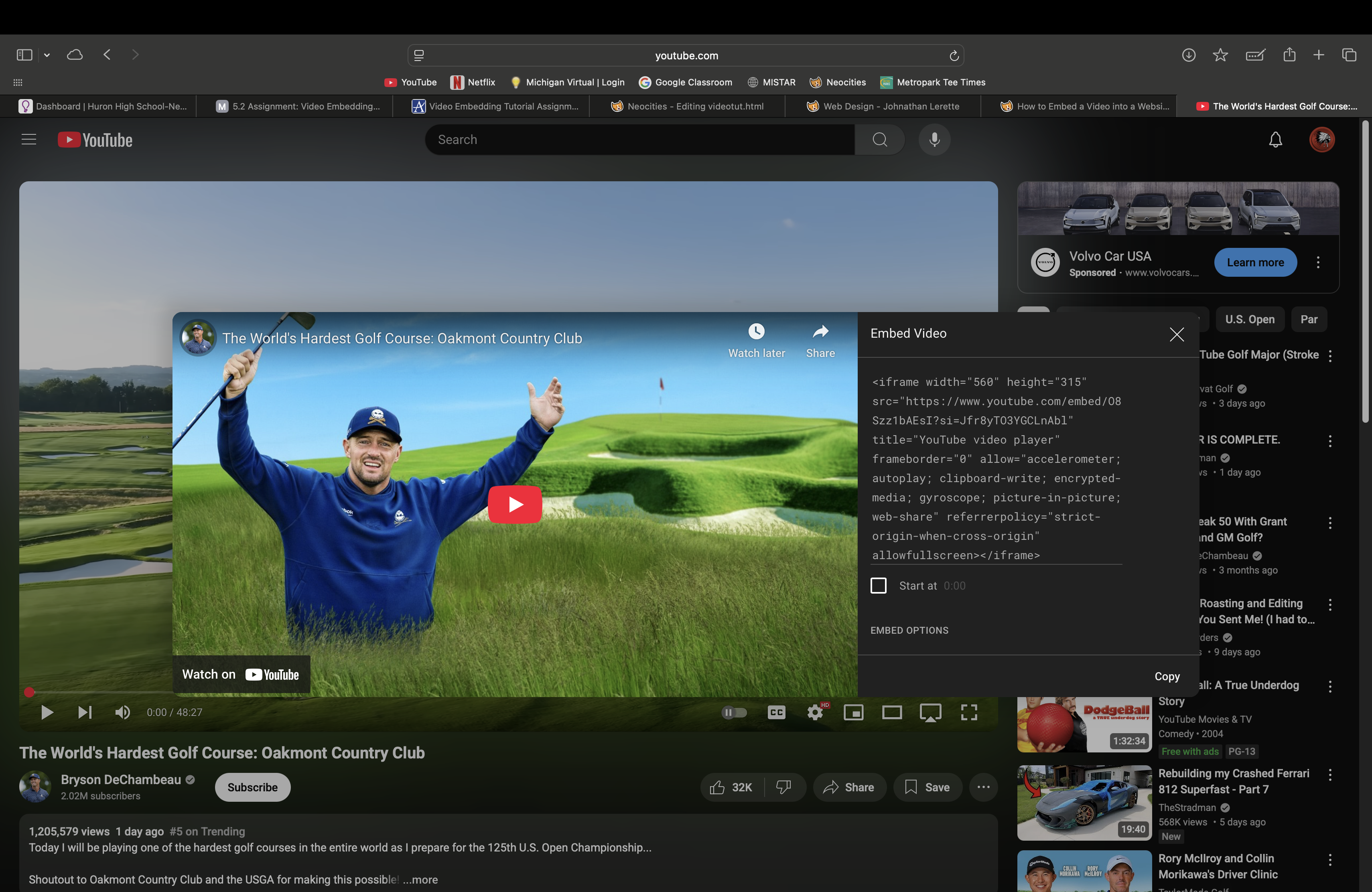 Embed option in share menu